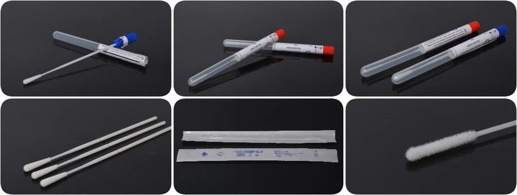 Medical Disposable Specimen Collection Sterile Nylon Vtm Flocked Flocking Nasopharyngeal Throat Oral Nasal Np Swab