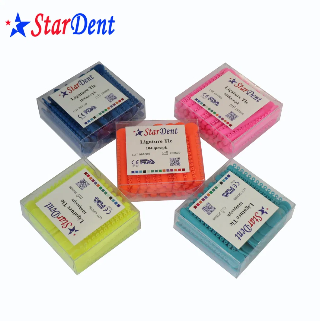 Good Quality 44 Colors Orthodontics Ligature Ties/ Dental Elastic Ties