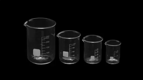 Utilisation en laboratoire 250 ml 500 ml 1000 ml Bécher de mesure gradué en plastique avec bouche