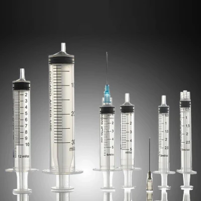 2 ou 3 parties de seringue en plastique stérile jetable médical d'injection, seringue à insuline, seringue de sécurité avec Ce0123 et ISO13485